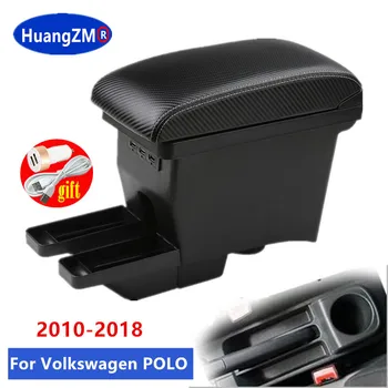 углеродное волокно для Volkswagen POLO Подлокотник коробка 2010-2018 новый для VW POLO Mk5 6R Vento Автомобильный Подлокотник коробка Для хранения автомобильных аксессуаров  5