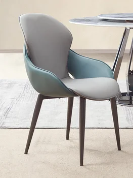 Обеденные стулья, легкая роскошь для домашнего использования, современная и минималистичная новая спинка, стулья для макияжа в отелях и ресторанах  3