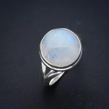Кольцо из серебра 925 пробы ручной работы с натуральным лунным камнем StarGems 8 F0623  5