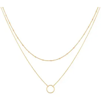 Многослойное ожерелье в виде сердца, подвеска ручной работы, покрытое 18-каратным золотом, изящное золотое колье со стрелкой, многослойное длинное ожерелье для женщин  4