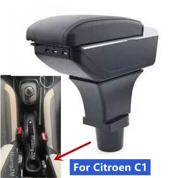 Для Citroen C1 Подлокотник Коробка для Citroen C1 автомобильный подлокотник Центральный ящик для хранения деталей интерьера с USB Автомобильные аксессуары  5