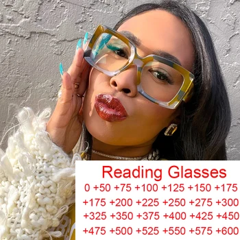 2023 Новый бренд С камуфляжным принтом Квадратные очки для чтения С синим светом Удобные большие очки Оптические очки по рецепту  5