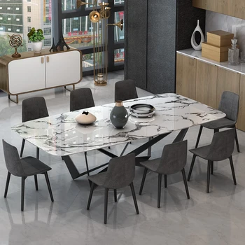 Современный минималистичный ресторан, Бытовой Выдвижной обеденный стол, Складной Обеденный стол, Прямоугольный стол, Кухонный стол в гостиной  5