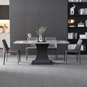 Современный, легкий, роскошный, минималистичный домашний ресторанный стол и стул в сочетании с высококачественной мебелью  4