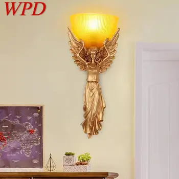WPD Современный светодиодный настенный светильник Angel, креативный интерьер, бра из золотой смолы для дома, гостиной, гостиничного коридора  10