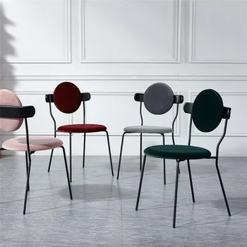 Современные Простые Элегантные стулья Со Штабелируемой спинкой в скандинавском стиле, Кресло для отдыха, обеденный стул, Дизайнерские стулья, Настраиваемое кресло для отдыха.  5