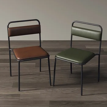 Скандинавский легкий Роскошный обеденный стул Современный американский минималистичный стул для домашней мебели В индустриальном стиле, железный стул для отдыха в ресторане  5