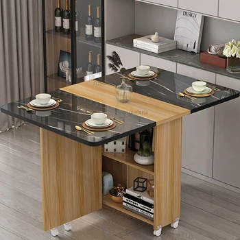 Обеденные столы Nordic Manmade Board для домашней мебели, складной обеденный стол, Многофункциональный обеденный стол для домашнего дизайна  10
