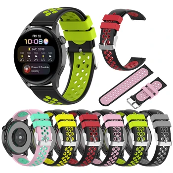 Двухцветные Силиконовые Ремешки Для Huawei Watch 3/3 Pro GT 2 46 мм 2E Смарт-Браслет 22 мм Ремешок Для Часов Honor Magic /GS Pro Correa  10