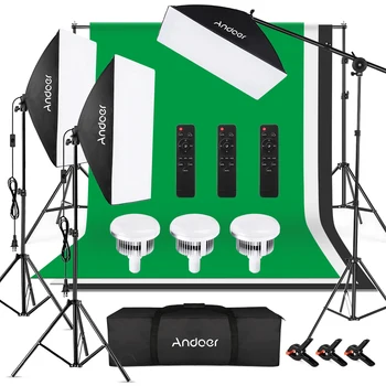 Комплект освещения для профессиональной студийной фотосъемки Andoer, софтбокс, набор освещения для портретной фотосъемки продукта, запись потокового видео в прямом эфире.  10