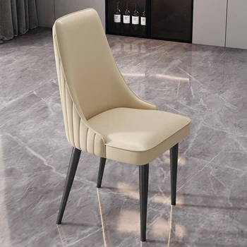 Модные обеденные стулья с возможностью протирания Дизайнерский кухонный стул в деревенском стиле Мобильный Компьютерный столик Sillas De Comedor Nordic Furniture  5