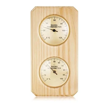 Деревянный термометр и гигрометр для сауны 2 в 1 для измерения влажности и температуры в домашней семейной сауне отеля  5