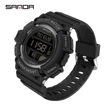 Модные Спортивные мужские часы бренда Sanda, водонепроницаемые светодиодные цифровые военные часы для мужчин, наручные часы Relogio Masculino  10