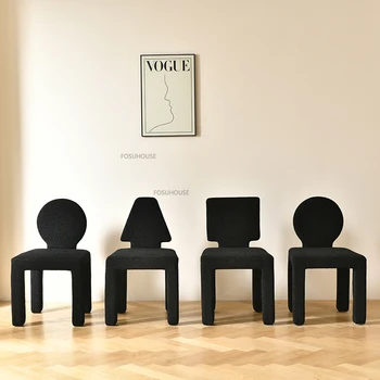 Обеденные стулья из искусственной кожи в скандинавском стиле для домашней мебели, обеденный стул со спинкой, домашние креативные обеденные стулья для ресторана  5