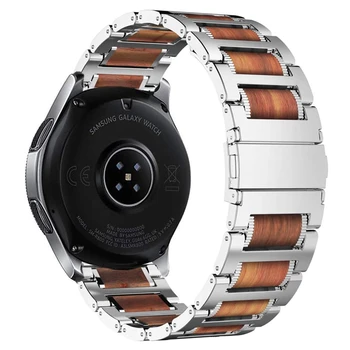 Металлический Деревянный Ремешок Для Samsung Watch 3 Gear S3/Huawei Watch 3 GT2-3 46 мм/Amazfit GTR/Stratos Браслет 22 мм Correa  5