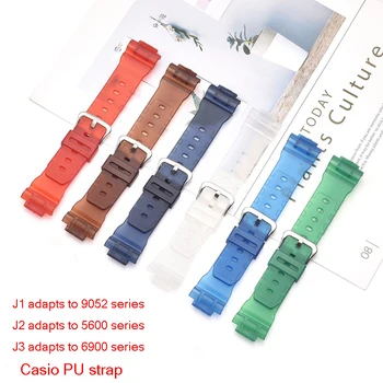 Красочный ремешок для часов подходит для спортивных часов Casio серии 9052 5600 6900 для дайвинга с цветным ремешком из полиуретана  5