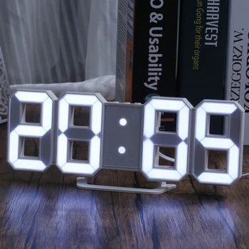 Светодиодные цифровые настенные часы с 3 уровнями яркости, будильник, настенные подвесные часы  5