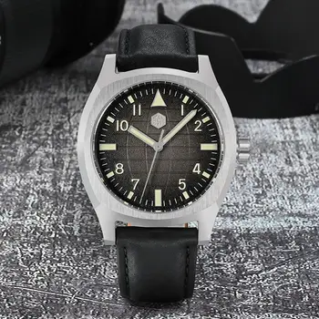 San Martin Новый оригинальный дизайн, 38-миллиметровые спортивные мужские часы для мужчин, автоматические механические наручные часы, циферблат с сеткой давления масла, 2023 г.  5