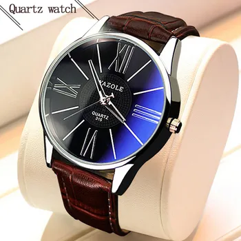Мужские часы класса люкс от ведущего бренда Blu-Ray с кожаным ремешком, Модные повседневные деловые кварцевые наручные часы, Мужские часы в подарок Orologio Uomo  5