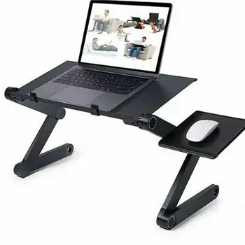 Регулируемый Алюминиевый Стол для ноутбука Портативная Эргономичная Компьютерная Подставка Кровать Стол для ПК  10