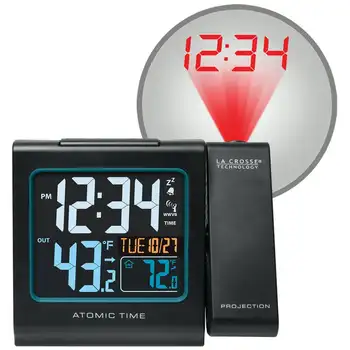 Цветной проекционный будильник с температурой наружного воздуха и зарядным USB-портом, настенные часы с проектором, будильники Despertt  5