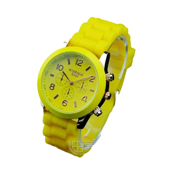 Модный бренд Унисекс, Кварцевые женские часы, мужские и женские Аналоговые наручные часы, Спортивные часы, Силиконовые часы из розового золота, Прямая поставка, 6 цветов  5