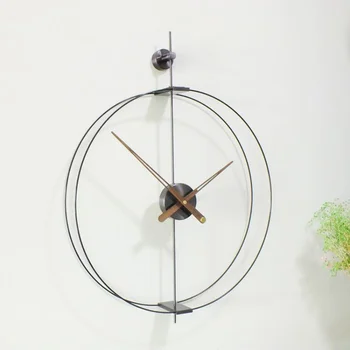 Настенные часы для гостиной, ресторана, современной кухни, Механизм настенных часов с большой указкой из орехового дерева Duvar Saati Home Decoration ZLXP  5