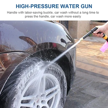 Пистолет для мойки автомобилей высокого давления с водопроводной трубой, вращающийся на 360 градусов пистолет для мойки автомобилей с разъемом для полива в домашних условиях  5