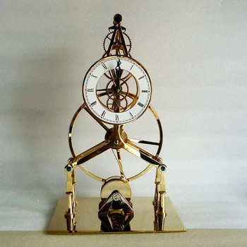 Роскошные настольные часы с механическим механизмом из меди, коллекция металлических колесиков в стиле ретро, старинные настольные часы с позолотой 24 карата в подарок  2