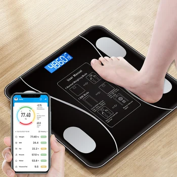 Интеллектуальные весы lichaamsvet intelligente, совместимые с Bluetooth, электронные интеллектуальные весы для похудения, взвешивающие жировые отложения в организме  5