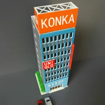 имитационная модель здания 1/150tomytec, сцена сборки здания, конструирование архитектурных моделей и наборов игрушек  4