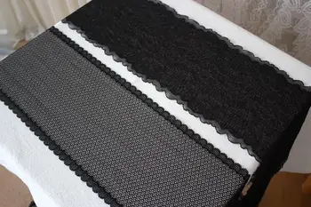 Ширина 1 метр 18 см Высококачественная Французская стрейчевая Черная кружевная отделка для ткани Дизайн бюстгальтера Эластичная кружевная отделка из ткани  5