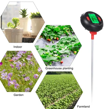 Измеритель РН почвы 5 в 1, измеритель влажности воды в почве, Тестер влажности садовых растений, анализатор гидропоники растений, измерение  4