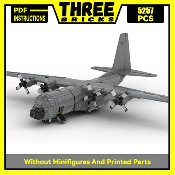 Строительные блоки Moc военной серии в масштабе 1: 38 Legacy C-130H Hercules Model Technology Bricks, игрушки-самолетики для сборки своими руками для детей  4