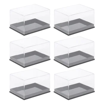 6шт прозрачных коробок для хранения, прозрачный органайзер, коробка для демонстрации образцов минералов, коробка для минералов  5
