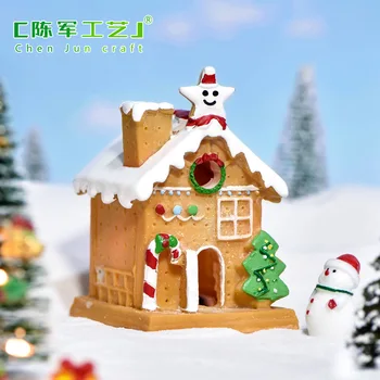 Миниатюрный Рождественский домик, кукольные домики из смолы, сделанные своими руками, Миниатюрный кукольный домик, набор мебели, Игрушки для детей, Новогодний Рождественский подарок  5