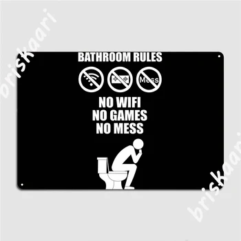 Правила использования ванной комнаты Металлическая табличка плакат Таблички Клуб Настроить домашнюю жестяную вывеску плакат  5