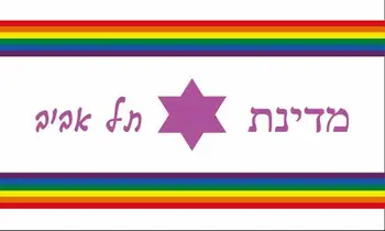 Изготовленные на заказ флаги гей-парада Израиля с двумя люверсами из полиэстера размером 90x150 см, украшающие вечеринку, баннер-флаг  5