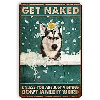 Металлическая жестяная эмблема для ванны собаки Хаски - ретро украшение дома, плакат, настенное искусство, жестяной логотип, металлический логотип, плакат  5