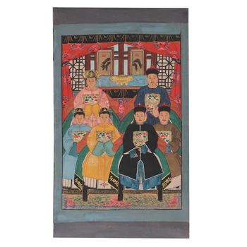 Ручная роспись предков на холсте, китайская портретная живопись  5