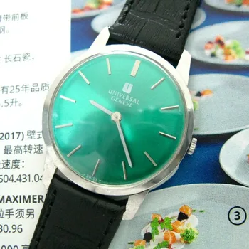 (Средний швейцарский бренд) изысканные универсальные механические часы geneve green ultra-thin (универсальные для мужчин и женщин)  5