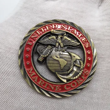 Корпус морской пехоты США, бронзовые полые монеты, Эмблема военно-морского флота, Честь, мужество, приверженность, военный вызов, Коллекционные подарки  5