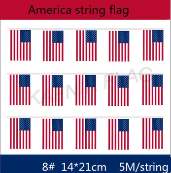 КАФНИК, Соединенные Штаты/America/США струнный флаг 5 метров 20 граней 14*21СМ и 10 метров 30 граней 20*30СМ для украшения дома  5