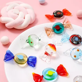 Поделки из цветных конфет из стекла, маленькие украшения из конфет, креативные украшения для рабочего стола в домашнем офисе, Рождественские Украшения из конфет  5