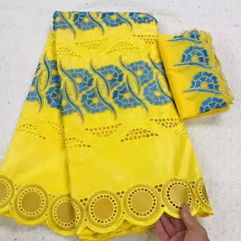 Желтая африканская ткань Bazin riche Ткань с камнями Хлопчатобумажная вышивка French Basin Riche Нигерийский шарф-повязка на голову 7 ярдов  5