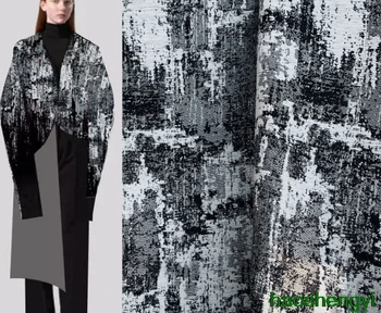 Черно-белый нерегулярный мазок масляной живописи, текстура земли, текстура трехмерной жаккардовой ткани creative fashion.  5