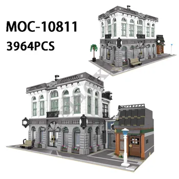 Classic MOC-10811 кирпичная кладка и кофейня 3965ШТ. Сборочный соединительный кирпич подходит для 10251 строительных блоков типа B Fun Adult Building Blocks  5