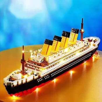 Титаник 3D круизный лайнер, строительные наборы для моделей лодок, большие алмазные блоки 