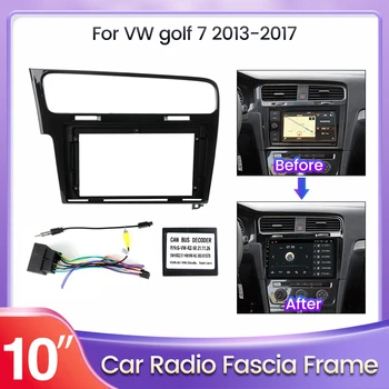 Рамка для Android-радио 2 Din для Volkswagen VW Golf 7 2013-2020 MK7, Комплект кронштейнов для установки панели приборной панели с аудиосистемой  10