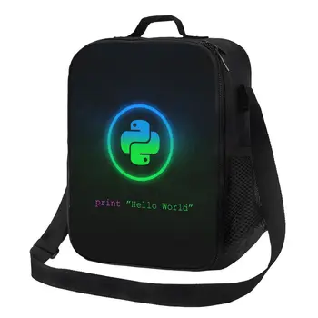 Компьютерный программист Python Изолированная сумка для ланча для кемпинга Программист для путешествий термоохладитель Bento Box для детей  5